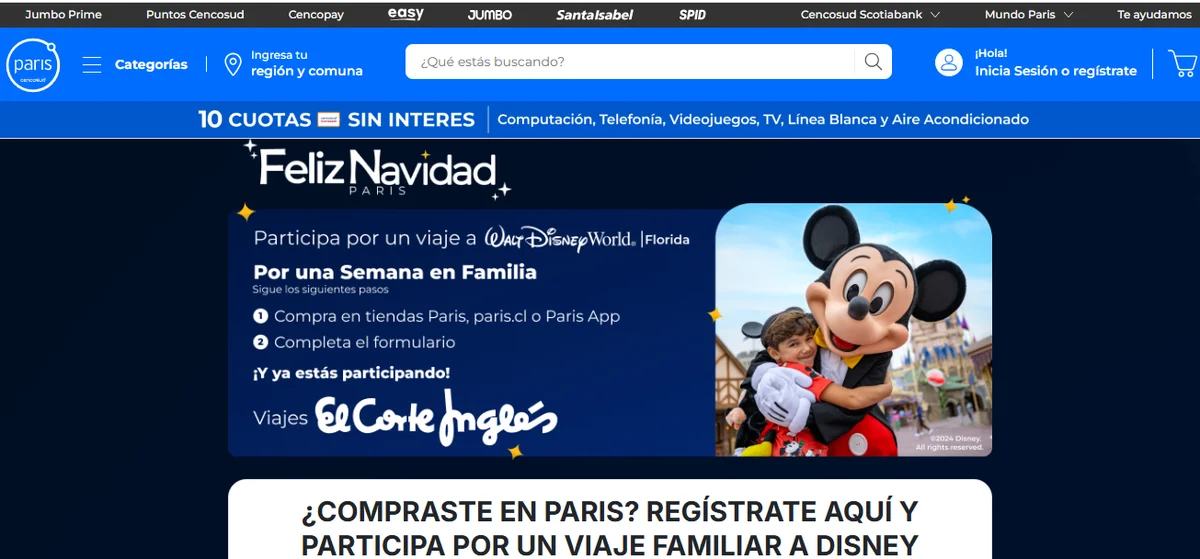 Concurso Navideño de Paris: Gana un viaje a Walt Disney World Florida