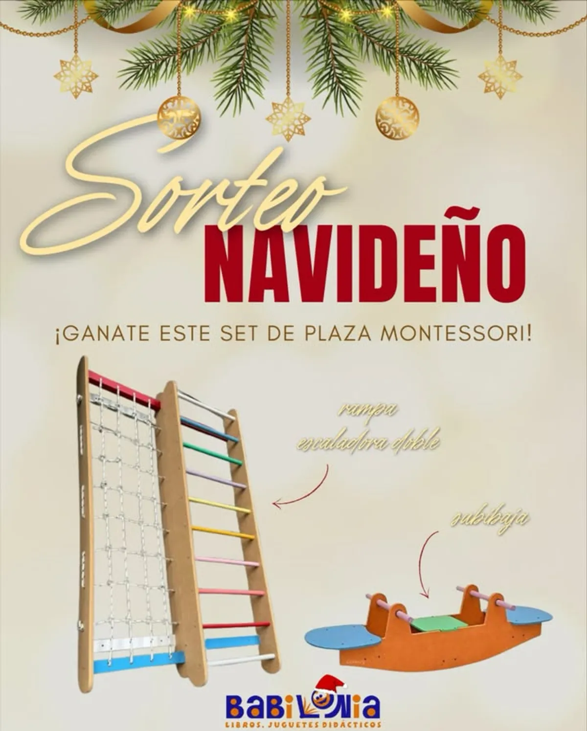 Sorteo Babilonia Libros y Juguetes: Gana un set de plaza Montessor para Navidad