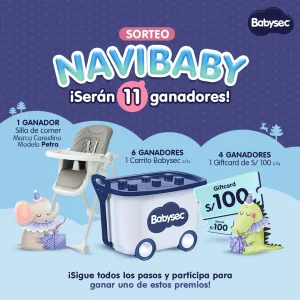 Sorteo Babysec Navibaby: Gana una silla de comer para bebé, un carrito o una giftcard de S/ 100