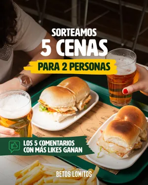 Sorteo Betos Lomitos: Gana una cena para 2 personas en Betos