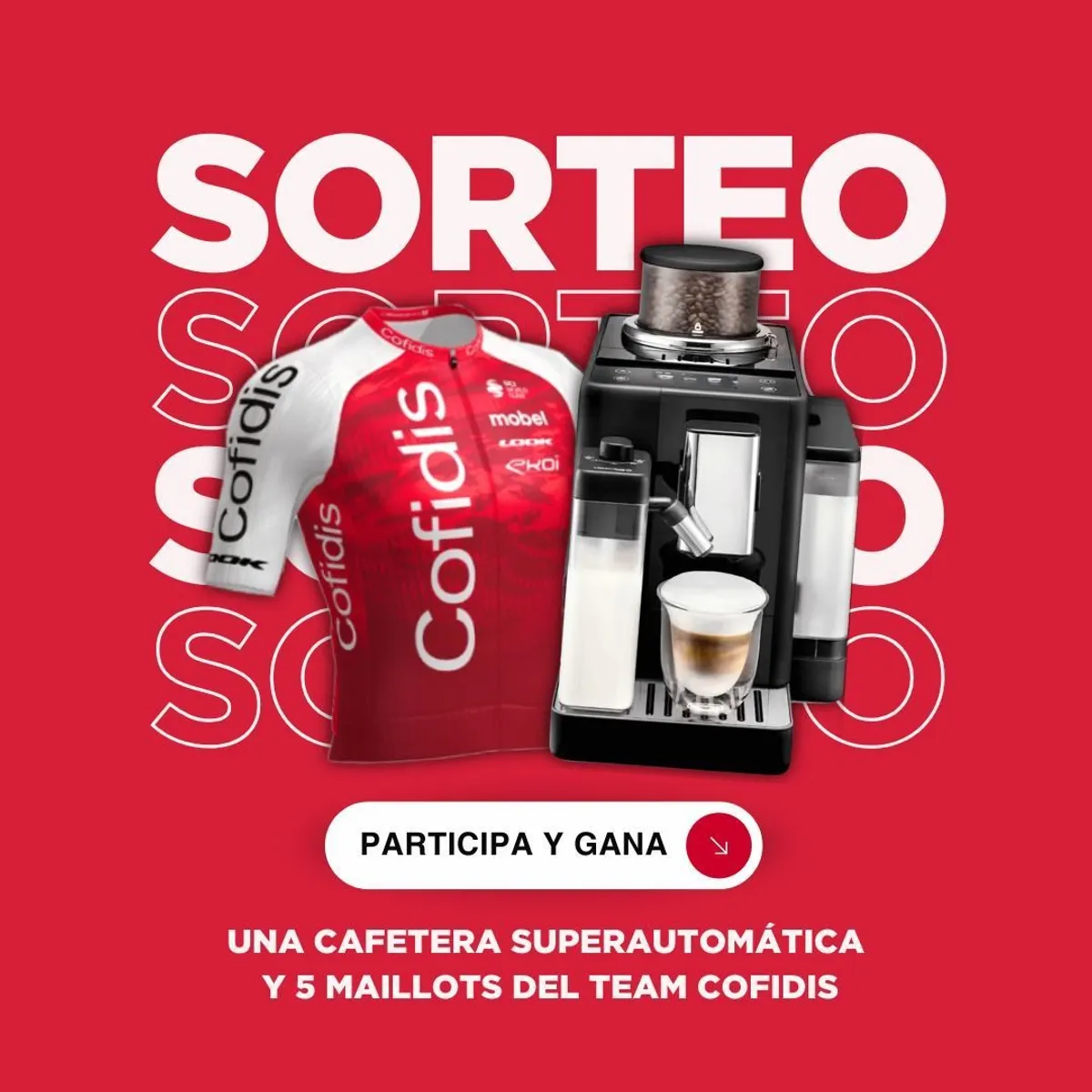 Sorteo CiclistaCofidis: Gana una Cafetera superautomática y 5 maillots del Team Cofidis