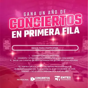 Sorteo Conciertos Honduras: Gana un año de conciertos GRATIS