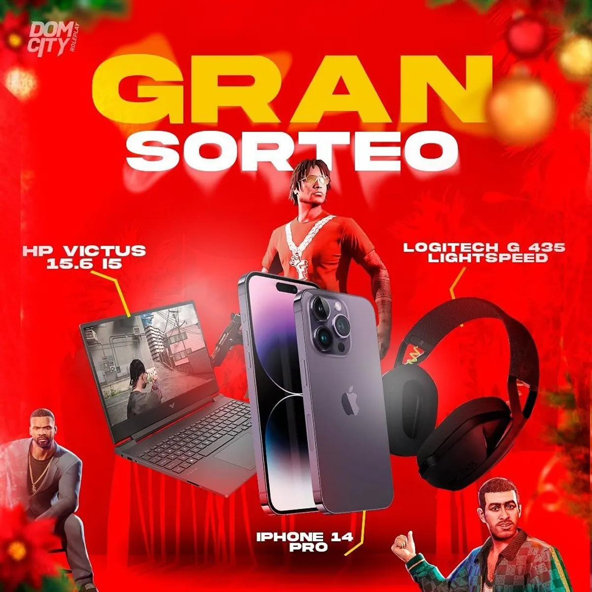 Sorteo DomCity: Gana una Latop Gaming, un iPhone 14 y ⁠Auriculares Gaming Logitech