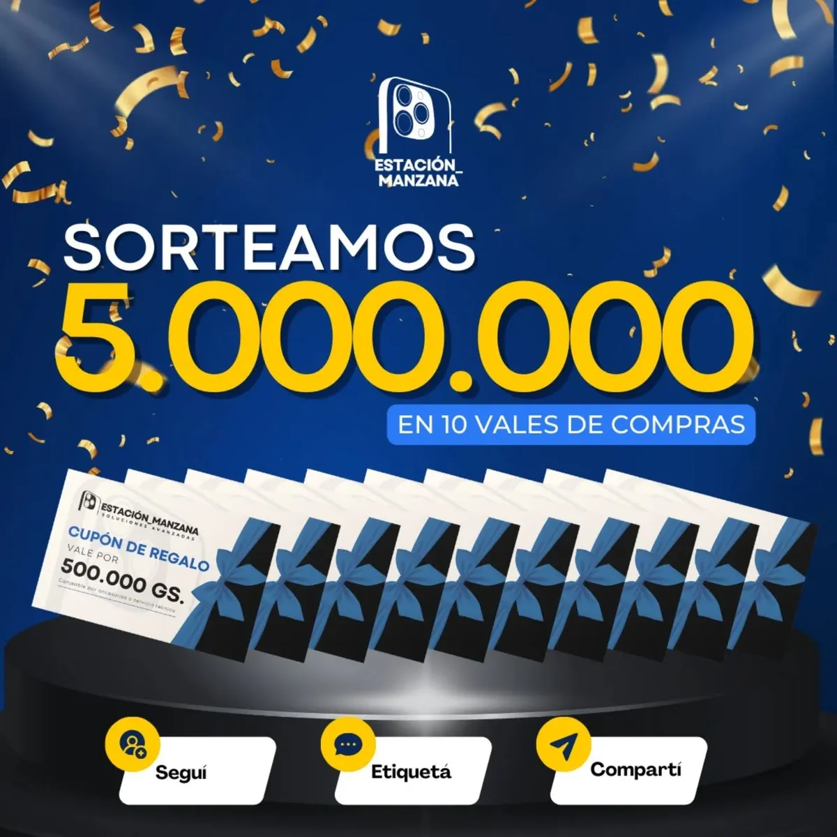 Sorteo Estación Manzana: Se sortean 5.000.000 Gs en 10 vales de compras