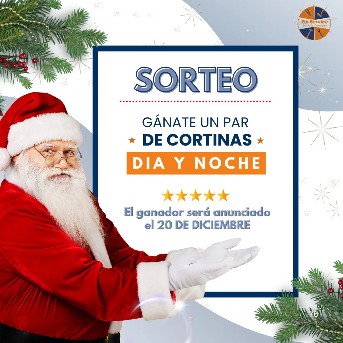 Sorteo Fio Service: Gana un par de Cortinas Roller Día y Noche para Naviad