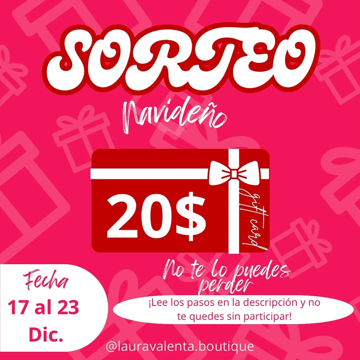 Sorteo Lauravalenta: Gana una GiftCard de 20$ 