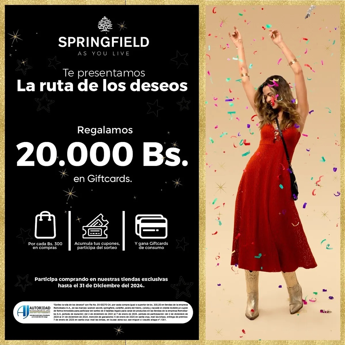 Sorteo Los Streamers: Gana Bs. 20.000 en Giftcards de consumo para las marcas Springfield, Women’Secret, Cortefiel, Pedro del Hierro, Lacoste y Colloky