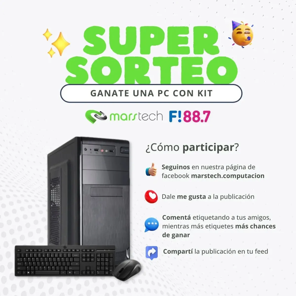 Sorteo Marstech Computación: Participá y ganá una PC con Kit