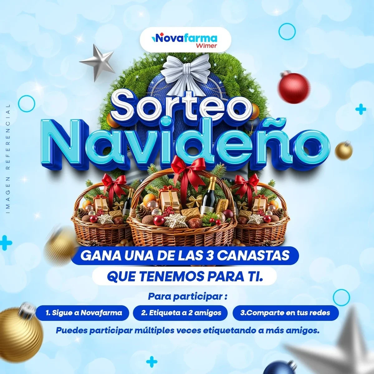 Sorteo Novafarma Navidad: Gana 3 increíbles canastas navideñas llenas de sorpresas