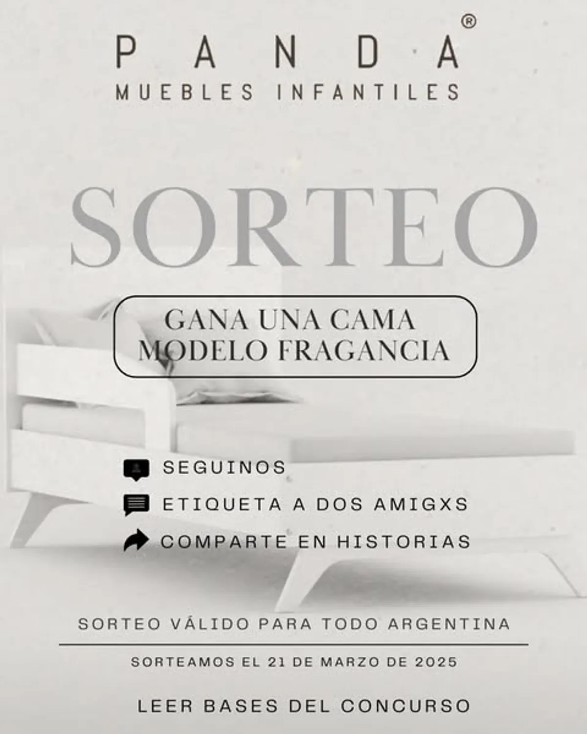 Sorteo Panda Muebles Infantiles: Gana una cama fragancia una plaza baranda desmontable