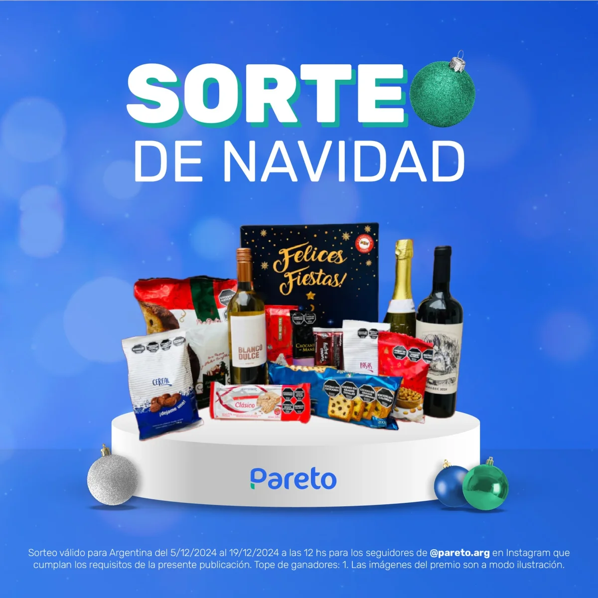 Sorteo Pareto Navidad: Gana una caja navideña con vinos, sidras, pan dulces ¡y más!