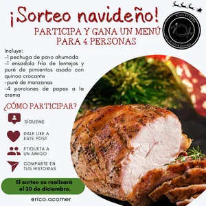 Sorteo Rico A Comer: Gana una cena navideña para 4 personas