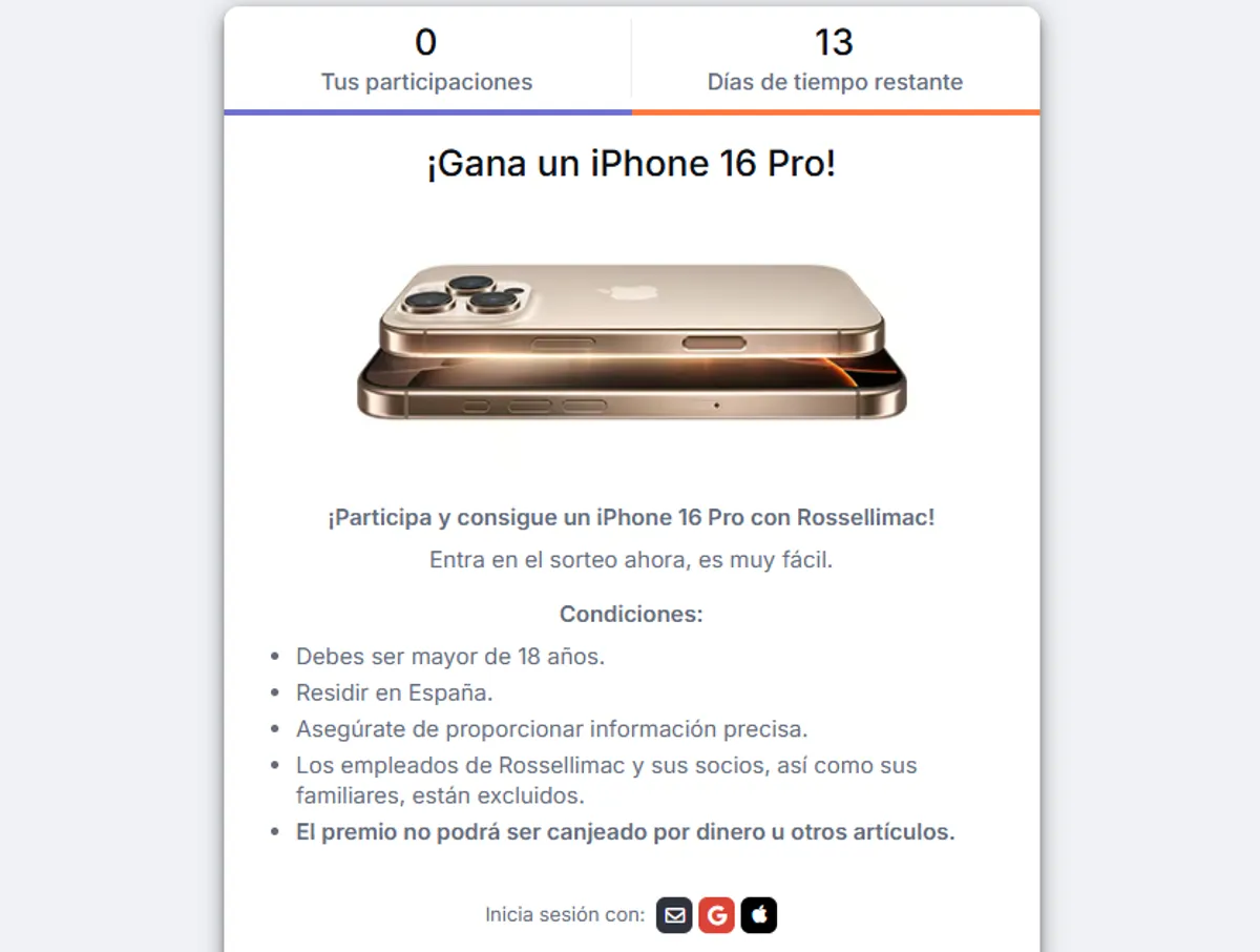 Sorteo Rossellimac: Gana un fantástico iPhone 16 Pro