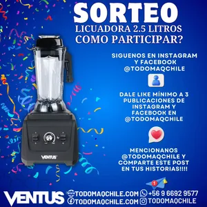 Sorteo TodoMaq Chile: Gana una super Licuadora Ventus de 2.5 litros